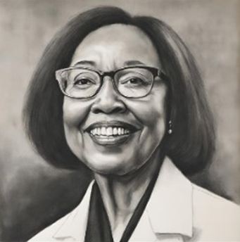 Sketch of Patricia Bath, an ophthalmologist
