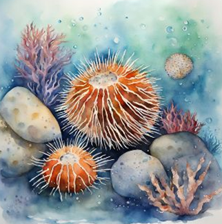 Watercolour painting inspired by marine biologist Ernest Everett
